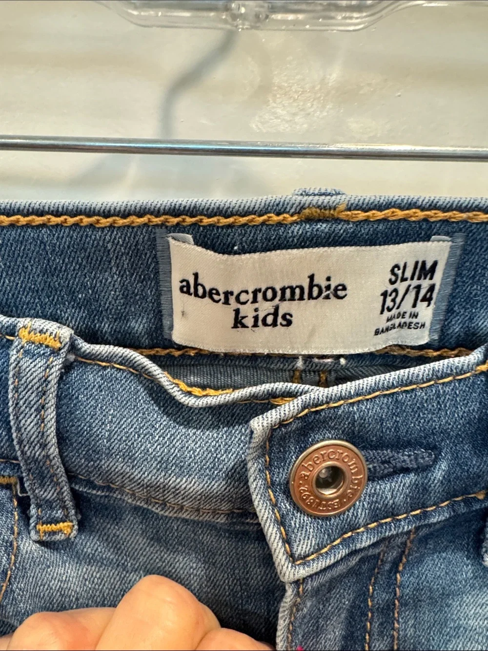 abercrombie kids slim  Blue Skinny Jeans with Back Pocket Stitching
